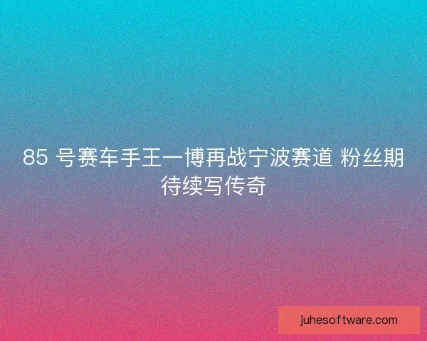 85 号赛车手王一博再战宁波赛道 粉丝期待续写传奇