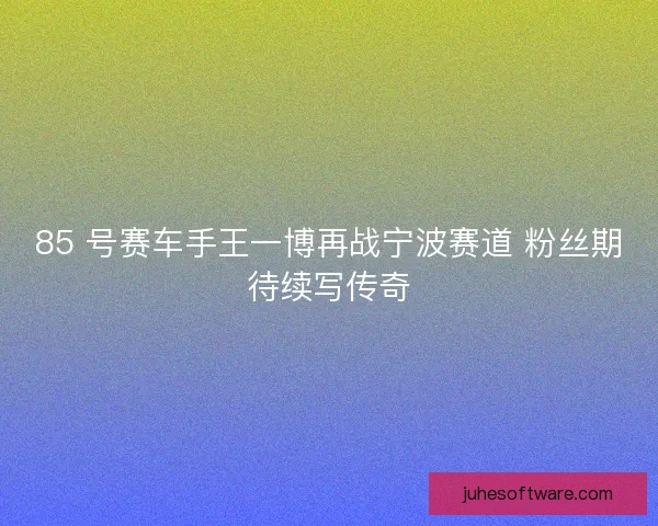 85 号赛车手王一博再战宁波赛道 粉丝期待续写传奇